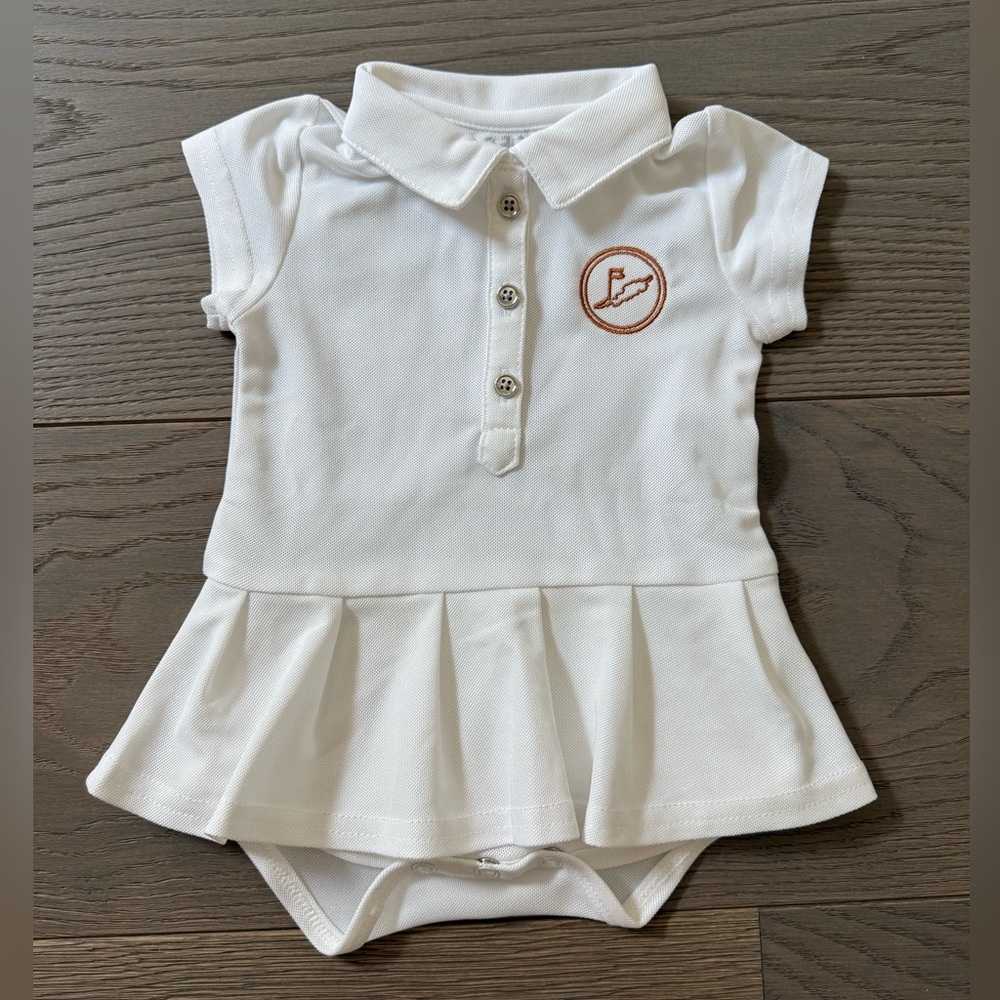 White Baby Polo Dress with Embroidered Logo